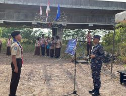 Membentuk Generasi Muda Berwawasan Bahari, Danlanal Bintan Pimpin Upacara Pengukuhan Calon Anggota Saka Bahari