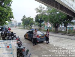Patroli Siang Hari Polsek Sawah Besar Sasar Titik Rawan Kejahatan Jalanan di Mangga Dua Raya