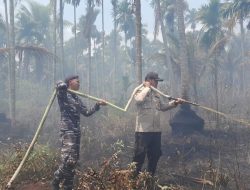 Tiga Hari Berjibaku Jinakkan Si Jago Merah, Pos Babinpotmar Pulau Kijang Bersama Tim Gabungan Berhasil Padamkan Karhutla di Daerah Reteh