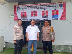 Polsek Senen Laksanakan Pengamanan Pemilihan Ketua Pedagang Loksem JP 37 Pasar Poncol